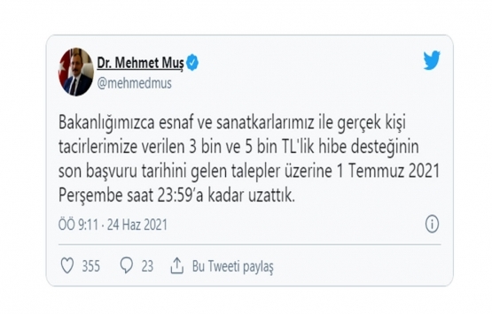 Esnafa müjdeli haber geldi: Başvuru süresi uzatıldı!