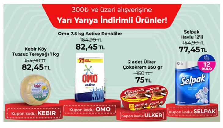 İstegelsin online markette yüzde 50 indirim! 1 kg tereyağı ve Omo deterjan 82 TL! İşte 11 Ekim 2022 fiyat listesi