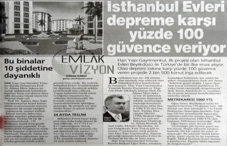 2006 yılında İsthanbul Evleri nde konut satışları başlamış!