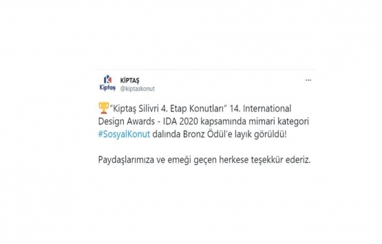 KİPTAŞ Silivri 4. Etap International Design Awards tan bronz ödül! 