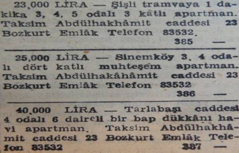 1946 yılında Nişantaşı nda 9 daireli apartman 67.500 liraya satılacakmış!
