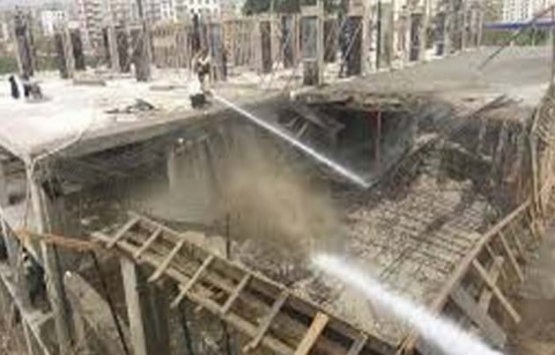 Tuzla da 8 katlı binanın iki katı çöktü!