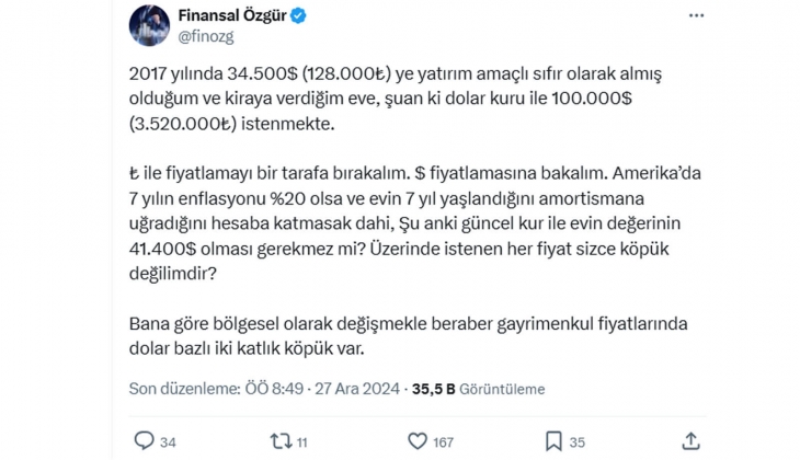 Konut fiyatlarında balon var mı?