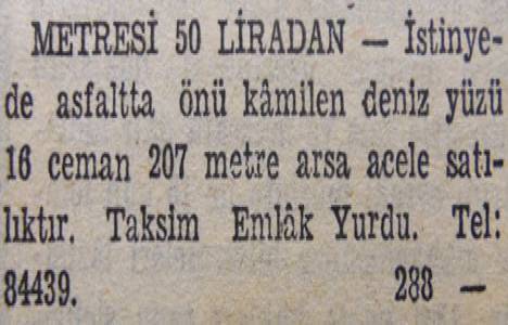 1947 yılında Mecidiyeköy de 6.000 metrekare arsa 1.400 liraya satılacakmış!