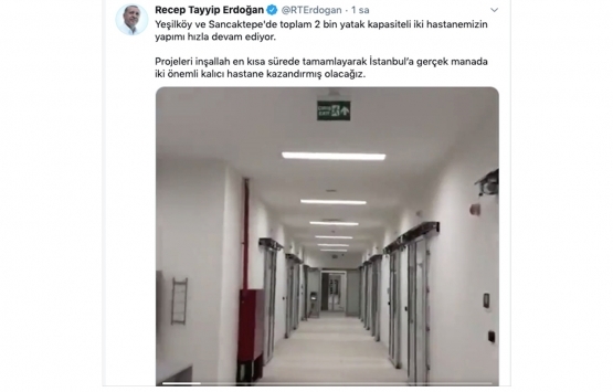 Cumhurbaşkanı Erdoğan: İstanbul a 2 kalıcı hastane kazandırıyoruz!