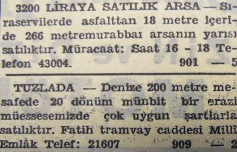1947 yılında Ümraniye de metrekaresi 1 liraya arsa satılacakmış!