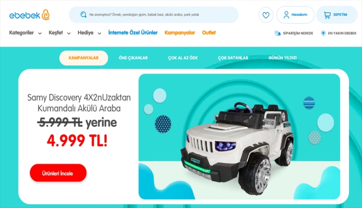 Ebebek akülü arabalarda 1000 tl indirimli! Kaçırmayın! İşte 4 Ekim 2022 fiyat listesi