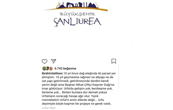 İbrahim Tatlıses ten Urfa da imar eleştirisi!