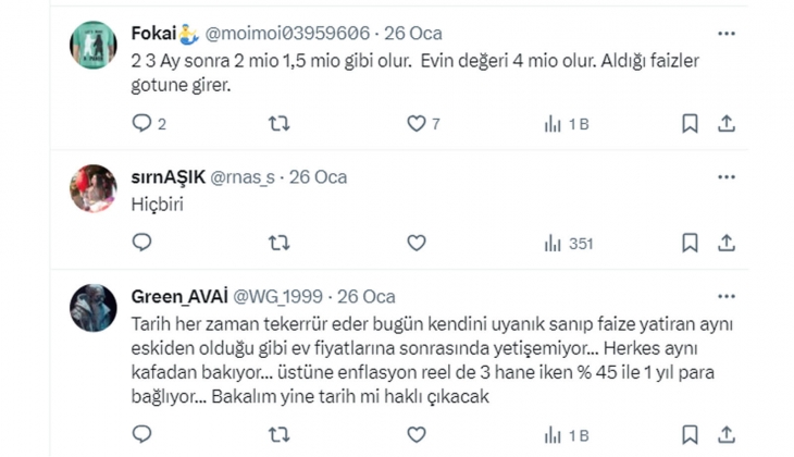 2 milyon TL paranız olsa 15 bin TL kira getirili ev mi alırsınız, aylık 60 bin TL getirili faize mi yatırırsınız?
