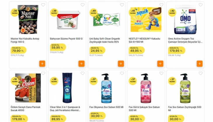 Migros ta yüzde 65 lik dev indirim başladı! OMO toz deterjan 179, süzme peynir 59, dana sucuk 179 TL!