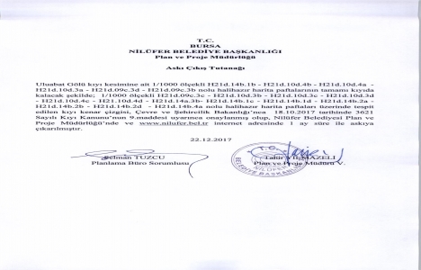 Uluabat Gölü Kıyı Kenar Çizgisi askıya çıktı!