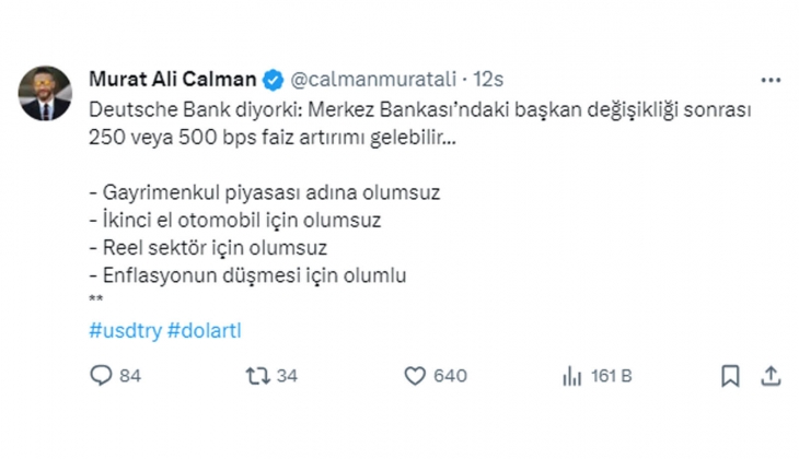 Merkez Bankası Başkanı değişti, faiz artırımı gelebilir! Hem gayrimenkul hem otomobil piyasası olumsuz etkilenir!