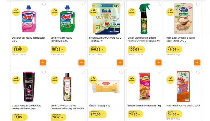 Migros ta yüzde 62 lik dev indirim fırsatı! Omo sıvı deterjan 128, Finish tablet 109, 1 kg tereyağı 275 TL!