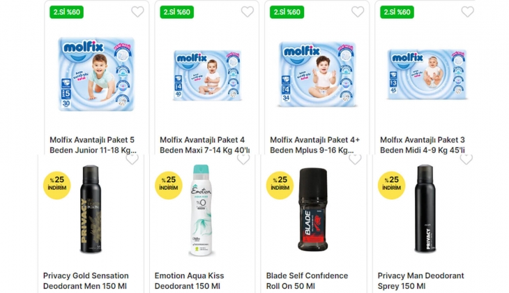 Migros ta dev fırsat: Molfix çocuk bezinde ikinciye yüzde 60, Emotion deodorantlarda yüzde 25 indirim başladı!