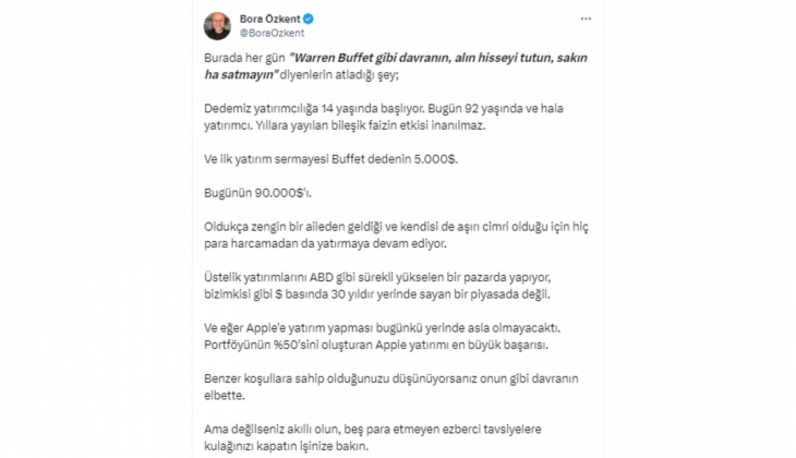 Warren Buffet tarzı Türkiye de niçin başarılı olmaz?