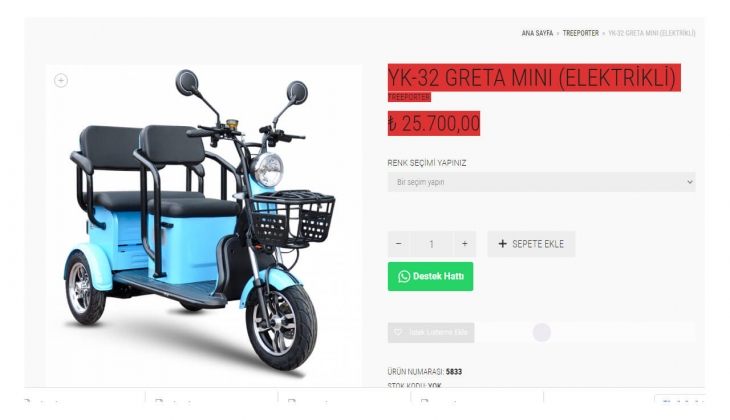 Yuki elektrikli 3 tekerli YK-32 Greta mini ne kadar? İşte 17 Mayıs 2022 fiyat listesi...