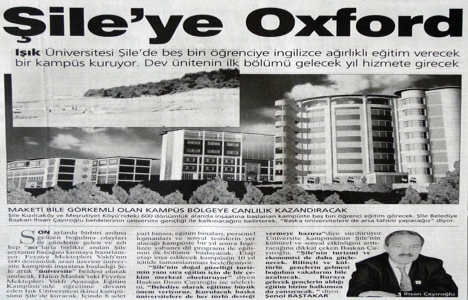 2002 yılında Şile üniversite beldesi olacakmış!