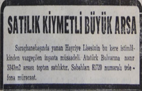 1951 yılında 4 daireli apartman 35 bin liraya satılacakmış!