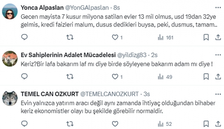 Ekonomist Atilla Yeşilada Konuta yatırım yapan binlerce kerizin acısı artmasın dedi! Ev sahiplerinden tepki geldi!