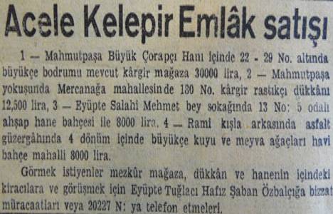 1946 yılında Rami'de 4 dönüm bahçe 8 bin liraya satılacakmış!