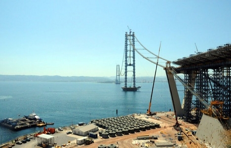 İzmit Körfez Köprüsü inşaatından son görüntüler!