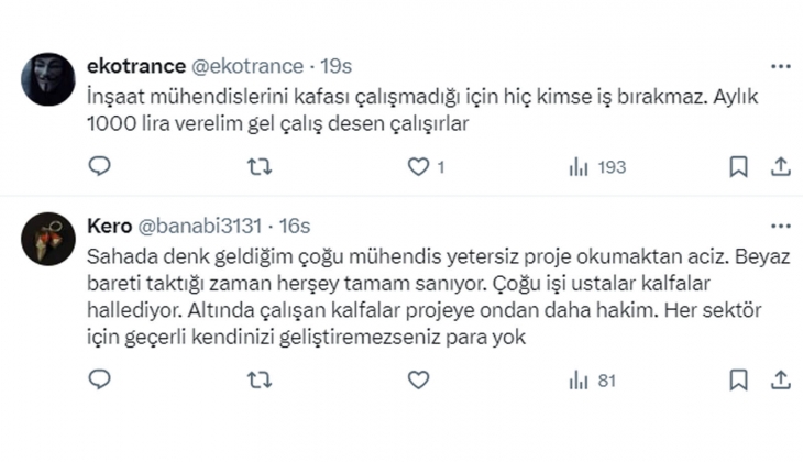 İnşaat mühendislerinden maaş tepkisi: İnşaatta Nijer kalitesine dönersiniz!