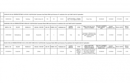 Milli Emlak tan İstanbul da 13.9 milyon TL ye satılık 12 gayrimenkul!