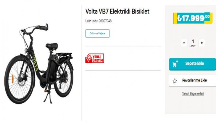 A101’de Volta elektrikli bisiklet 9.271 TL lik dev indirimle satışta! Bu fırsat kaçmaz! 28 Temmuz 2022 fiyat listesi