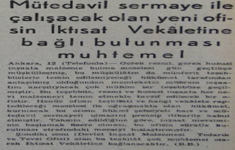 1942 yılında Devlet İnşaat Ofisi kurulacakmış!