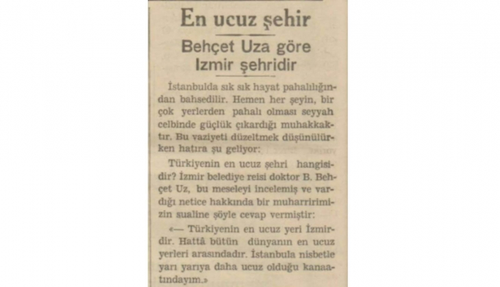 1936 yılında en ucuz şehir İzmir miş!