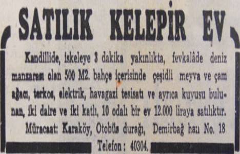 1950 yılında Eyüp te 2 katlı ev 4.500 liraya satılacakmış!