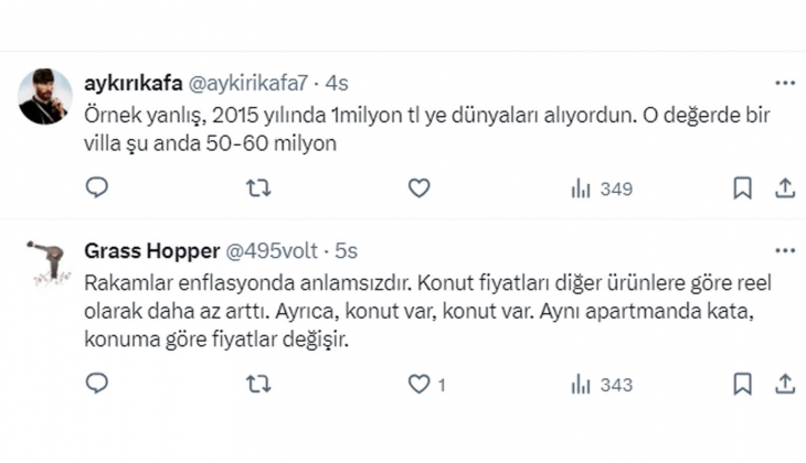 2015 te 1 milyon TL olan evin fiyatı, 2023 ün sonunda 15 milyon TL ye dayandı!