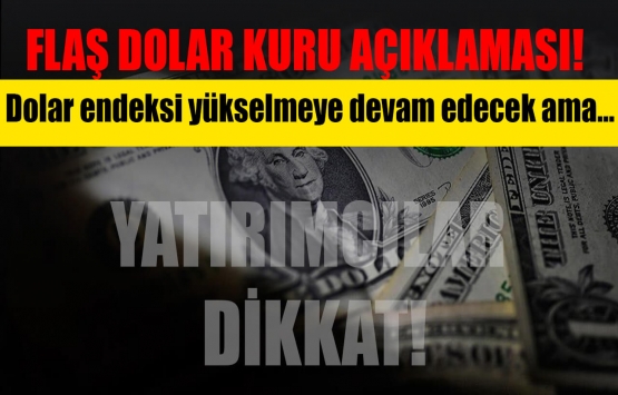 Flaş dolar kuru açıklaması! Dolar endeksi yükselmeye devam edecek ama...