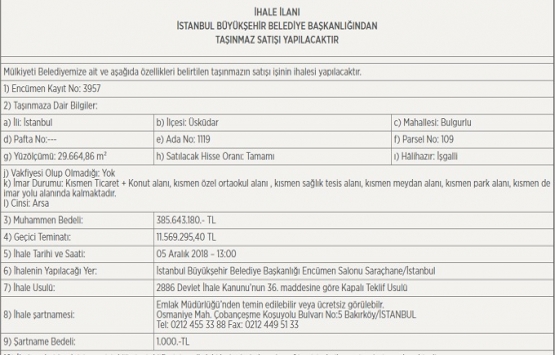 Üsküdar daki en değerli arazi bugün satışta!
