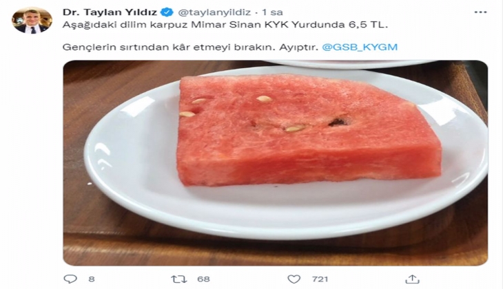 KYK yurdanda bir dilim karpuzun fiyatı dudak uçuklattı