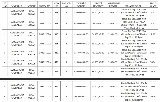 Amasya Merzifon da 15 milyon TL ye satılık 9 gayrimenkul!