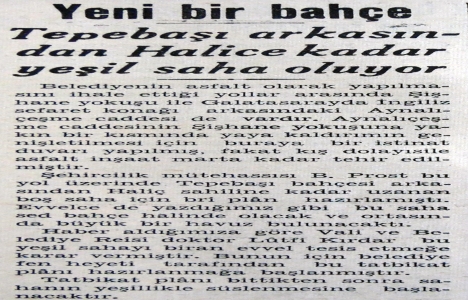 1939 yılında Tepebaşı ile Haliç arası yeşil saha olacak!