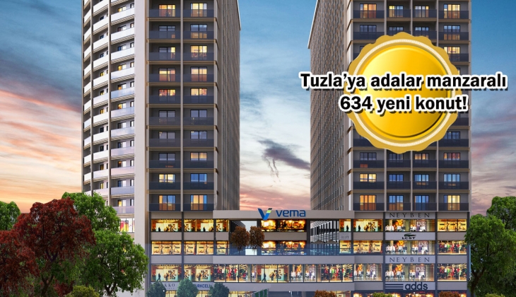 Vema Tuzla'da 15 yıl vade, 0.69 faiz ve 3 yıl düşük taksitle ev sahibi olabilirsiniz! 