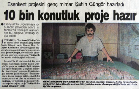 1991 yılında Esenyurt a 10 bin konutluk proje hazırlanmış!