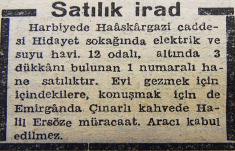 1947 yılında Suadiye de 517 metrekare arsa 4.500 liraya satılacakmış!
