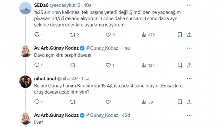 Avukattan Cumhurbaşkanı Erdoğan a çağrı: Yüzde 25 sınırı çözüldü, sıra kiracıların tahliyesini kolaylaştıran düzenlemede
