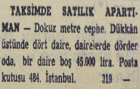 1949 yılında Şişli de metrekaresi 25 liraya arsa satılacakmış!
