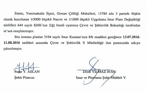 Ankara Orman Çiftliği imar planı değişikliği askıda!