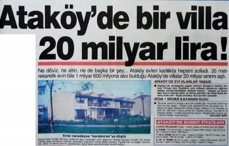 1994 yılında Ataköy deki evler aşırı derecede prim yapmış!