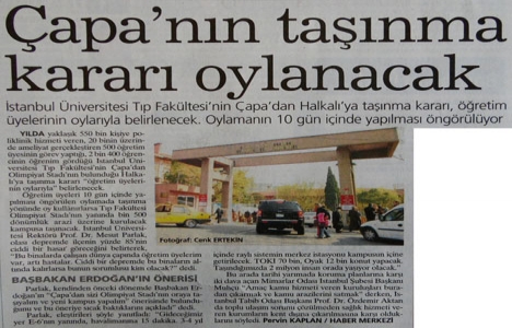 2007 yılında öğretim üyeleri Çapa nın taşınma kararını oylayacak!