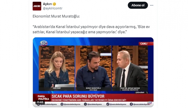 Murat Muratoğlu: Arabistan da Kanal İstanbul yapılmadığı için dava açıyorlarmış! 