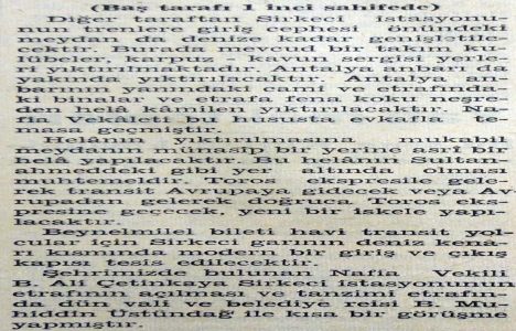 1938 yılında Sirkeci İstasyonu nun etrafı açılacak!