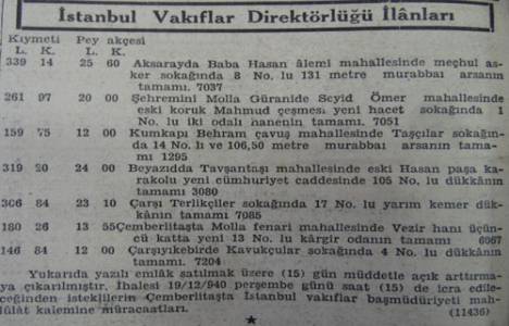 1940 yılında Aksaray Meçhul Asker Sokak'ta 131 metrekare arsa 339 liraya satılacakmış!