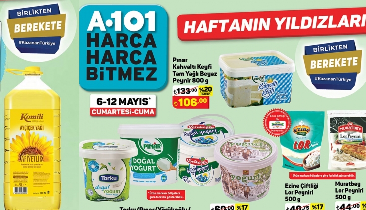 A101'de sepet dolduracak fırsat! Ayçiçek yağı, süt, peynir ve yoğurtta dip fiyatlar! A101 aktüel ürünler kataloğu...