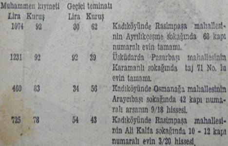 1947 yılında Kadıköy Rasimpaşa da bir ev 1.074 liraya satılacakmış!